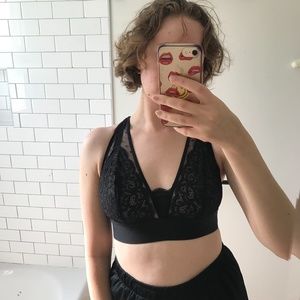 NWT Rougette by Tutti Rouge Hallie Bralette Black 32DD/E/F